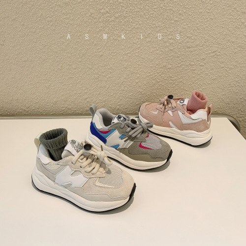 Xia Meng Children's Shoes  Spring New Children's Letter Fashion Sports Shoes Boys and Girls Soft Sole Casual Running Shoes