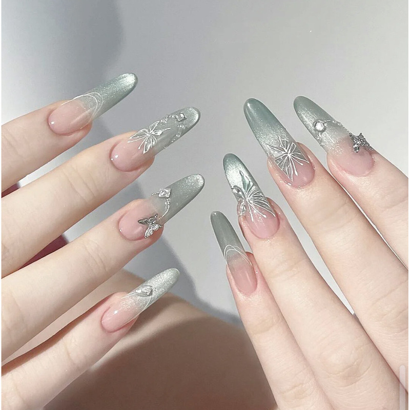 Tiktok Hot-Selling Popular Style Simple Elegant Pure Desire Detachable Wearable Nails Direct Patch Source Factory Wholesale