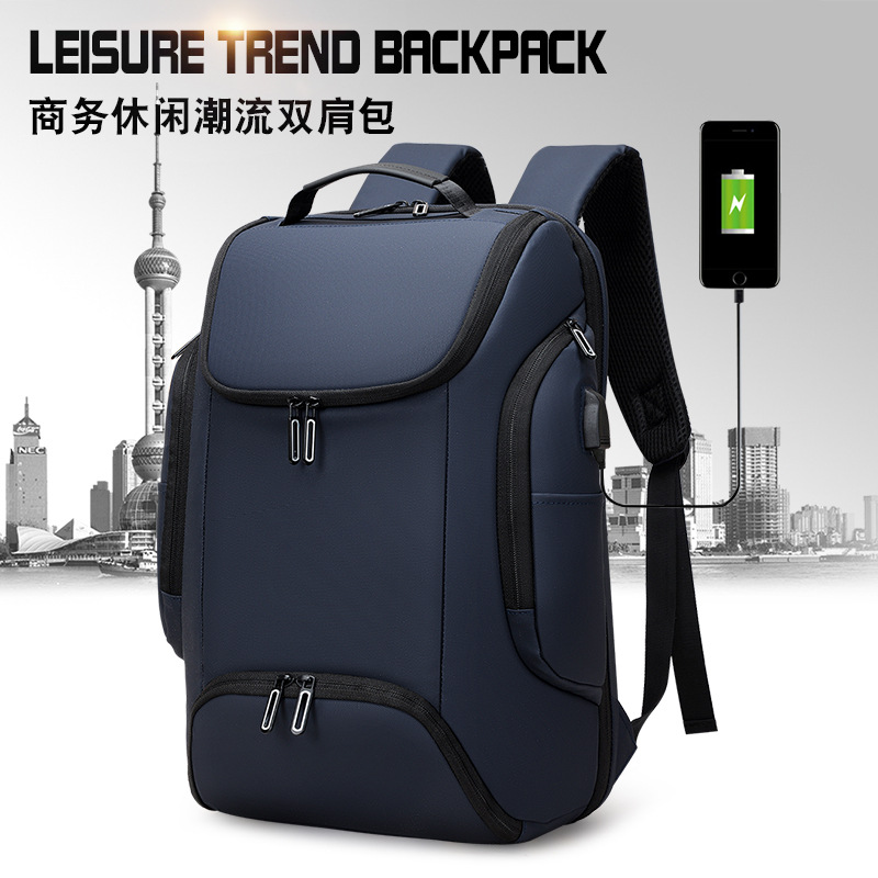 Business laptop bag, hard shell, stylish backpack, fashionable leather film printed logo bag, Amazon factory supply