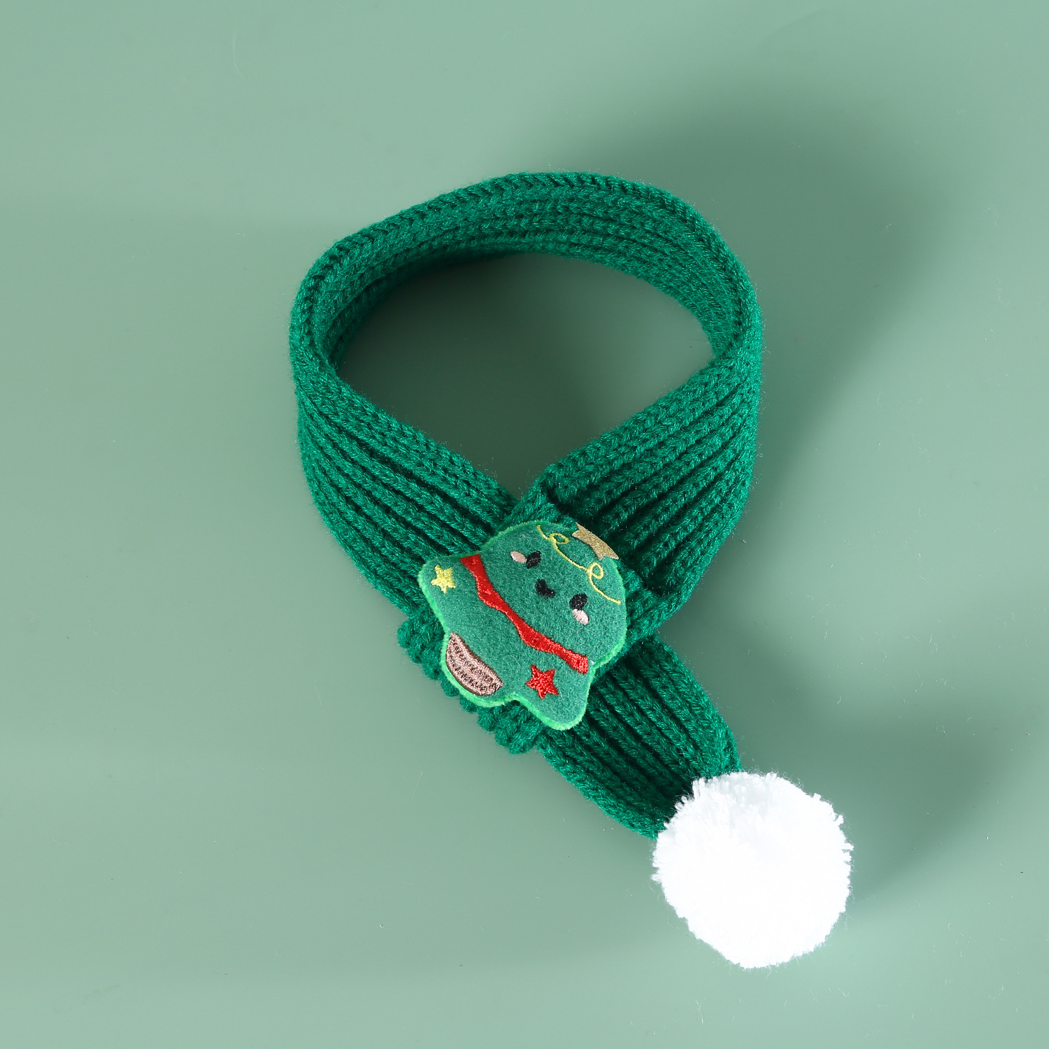 2024 mascotas bufandas de lana de Navidad bola de nieve de punto campana roja y verde árbol muñeco de nieve viejos dibujos animados gatos y perros escolares