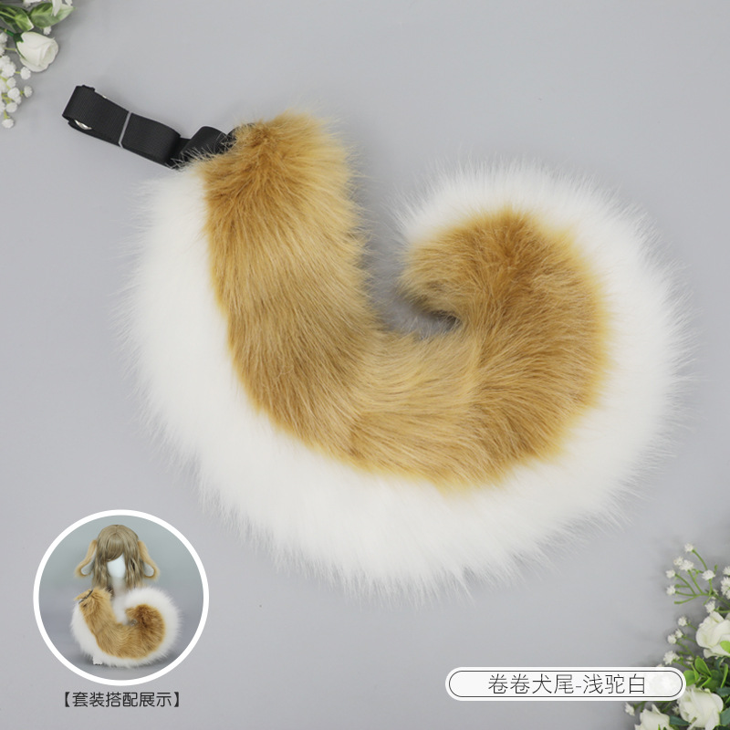 Entrega de una sola pieza japonés lindo Lolita tocado colgante oreja perro felpa horquilla accesorios para el cabello hecho a mano simulación bestia oído diadema