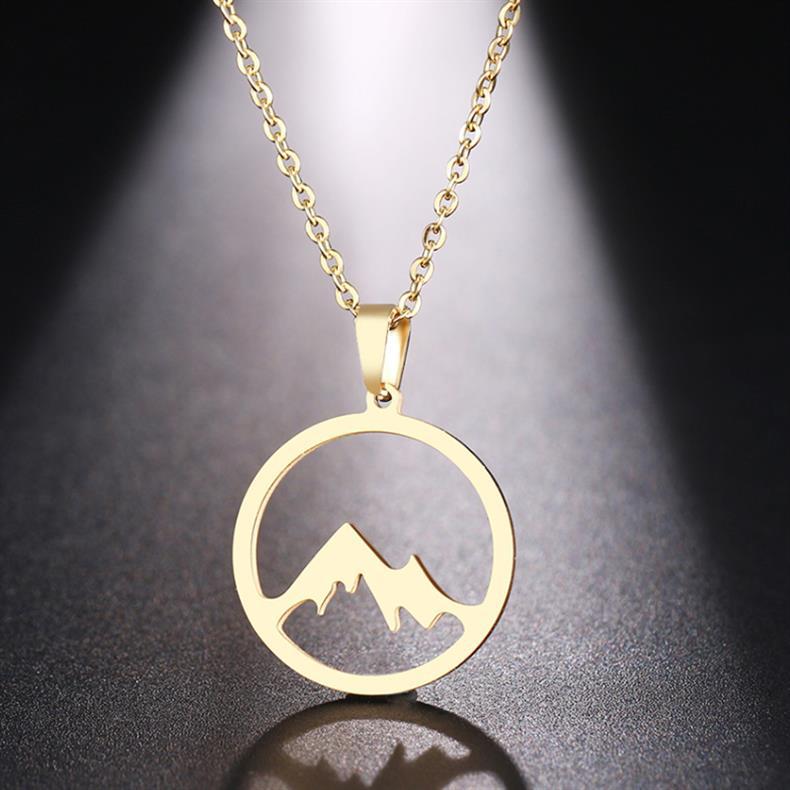 Wholesale Jewelry Casual Simple Style Mountain 304 Stainless Steel Cable Chain Pendant Necklace display picture 3