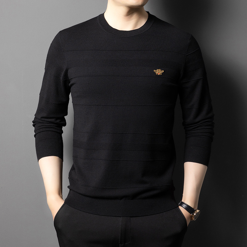 Spring solid knitted base body-friendly trend long-sleeve with a…