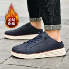 跨境潮流时尚舒适秋冬潮男加绒保暖男棉鞋青年一脚蹬户外百搭男鞋