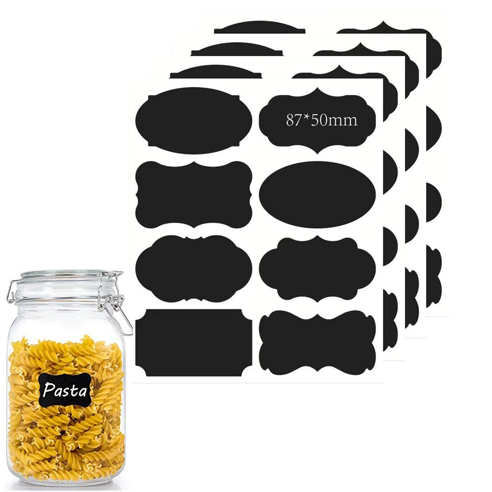 Стираемая черная самоклеящаяся наклейка Водонепроницаемая банка для хранения Стеклянная Бутылка наклейка на банку для приправ наклейка на доску