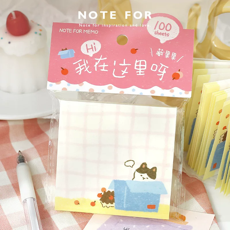 NOTE FOR 100 notes Hi, I'm here. Japanese cute message memo account material paper