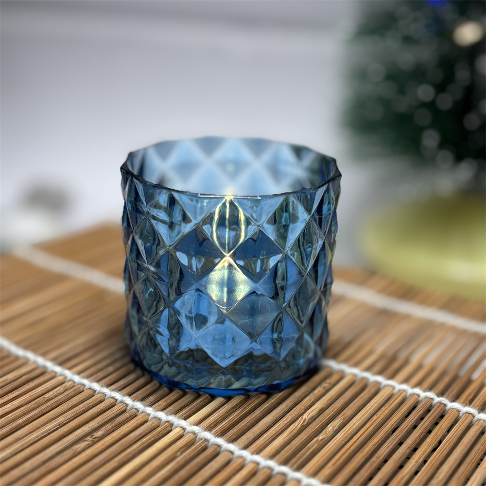 Lámpara de vela transfronteriza LED taza de cera de té taza de vidrio luminoso iluminación taza de cristal accesorios de mesa estilo europeo