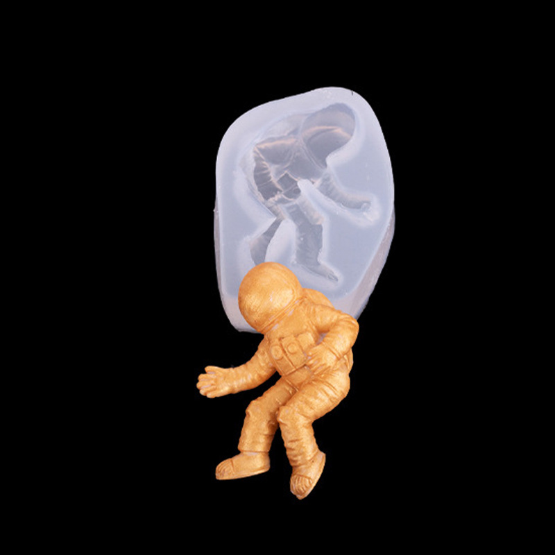 Aviación astronauta cohete Luna molde de silicona para hornear pasteles Fondant molde de chocolate epoxi accesorios de decoración de mesa