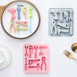 现货 8连五金工具主题造型巧克力模具翻糖滴胶装饰硅胶烘焙模具