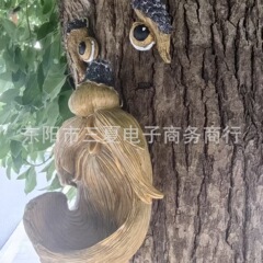 国境を越えた老人の顔型の鳥の餌やり器、屋外庭園用吊り下げ飾り、ユニークな鳥の餌やり装飾、庭園用樹脂工芸品