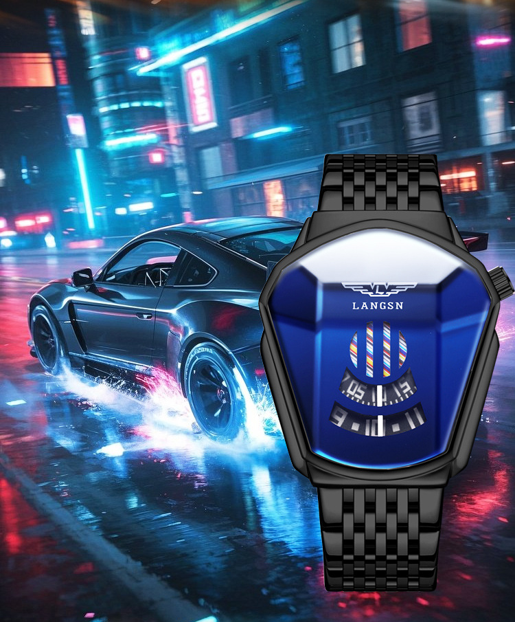 Montres pour hommes, montre de moto personnalisée, montre à quartz étanche, design irrégulier et tendance, grand cadran, tendance et élégante_voghion.com