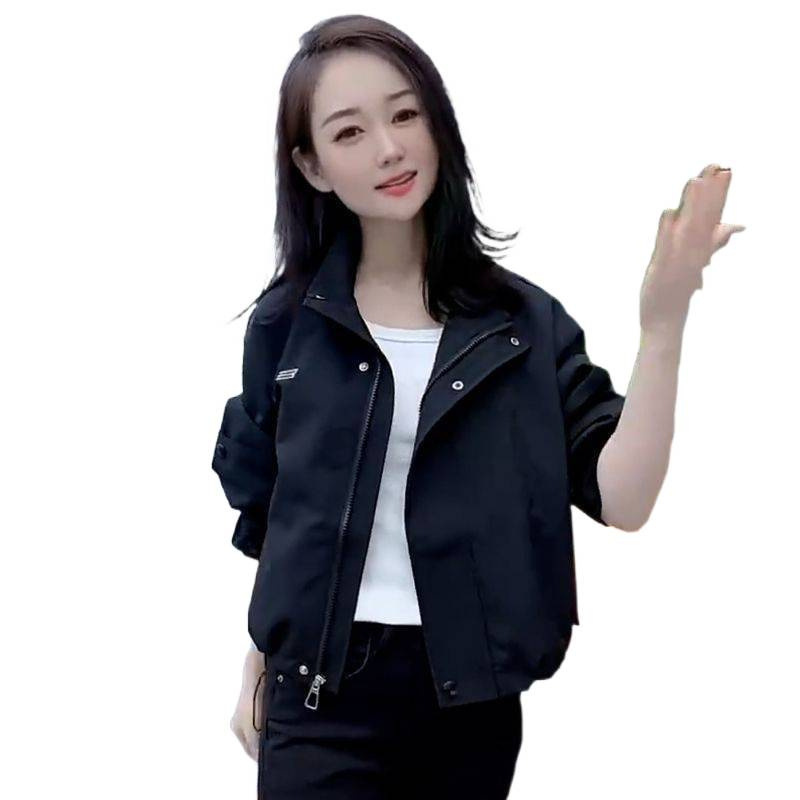 休闲春秋季百塔外套女2025年新款宽松冲锋衣大码夹克短款立领上衣|undefined