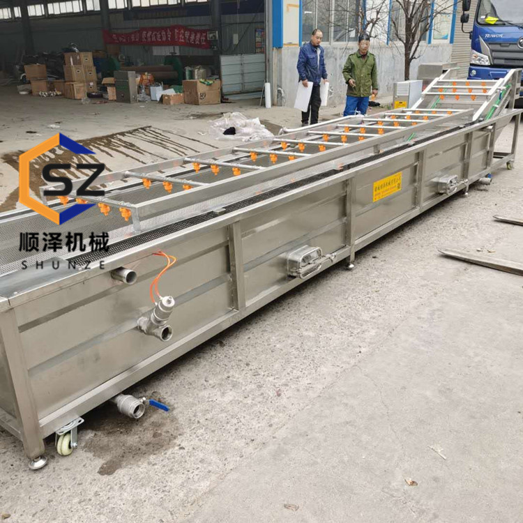 供应黄瓜清洗机 油菜芹菜清洗机 不锈钢气泡喷淋式蔬菜清洗机