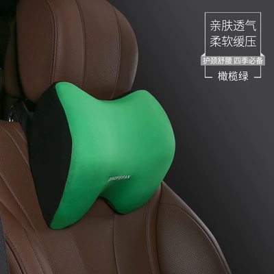 Headrest – Headrest and Lumbar Support, High-End - olive-green-headrest