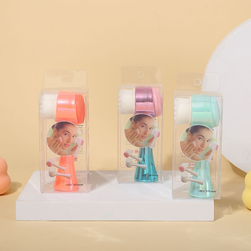 Double-sided silicone soft cleansing milk for face washing