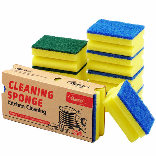 High-Density I-Shape Sponge Dishwashing Sponge Scouring Pad Kitchen Cleaning Pot Brush Sponge Block Dishcloth Wholesale