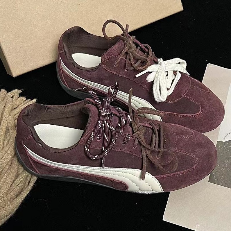 Brown Retro Double Color Strap Desun Shoes Women's 2025 Spring and Summer New All-match Casual Shoes Soft Sole Forrest Gump Shoes sneaker