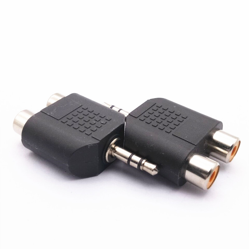 3.5音频公转2RCA母头 3.5转2莲花 转接头 3.5mm音频公转2莲花母头