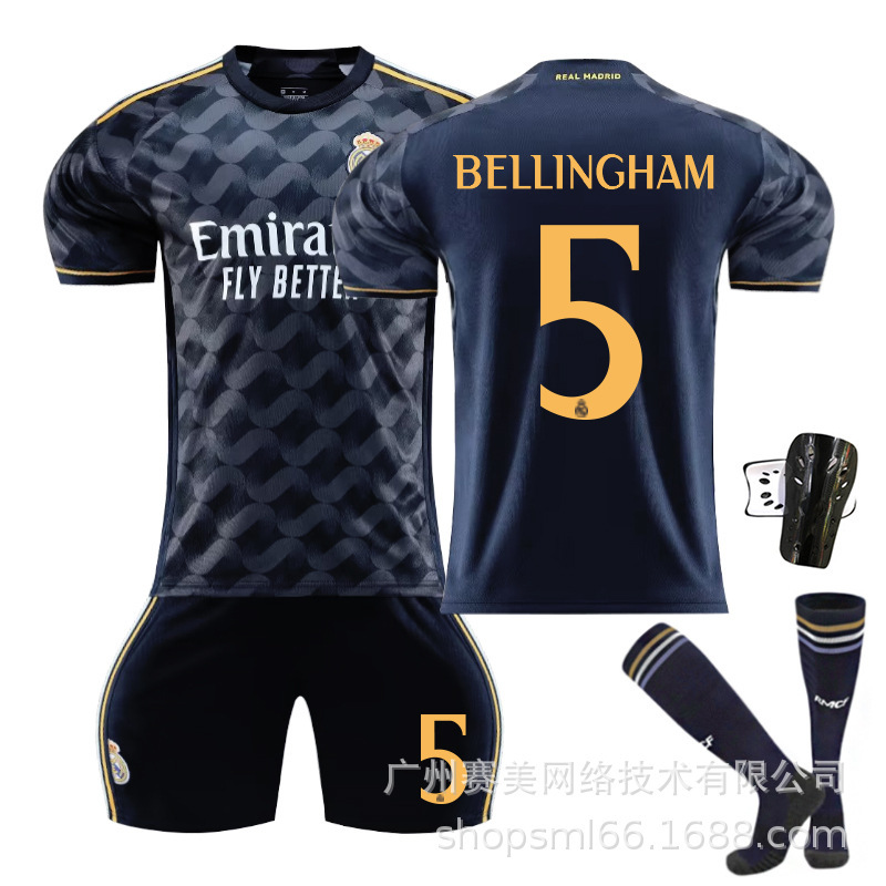 2324 Real Madrid fuera de zafiro azul Jersey N ° 10 Modrich 7 Winnie Croc 5 Bellingham fútbol uniforme traje