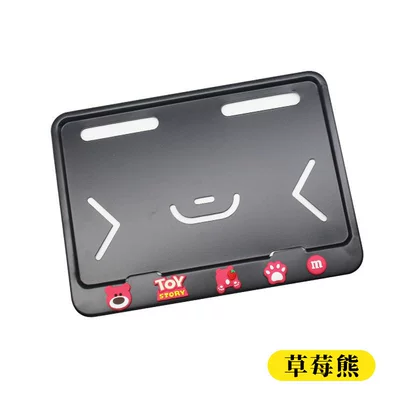 Electric vehicle license plate frame, Universal Scooter Tail Plate Frame - black-strawberry-bear