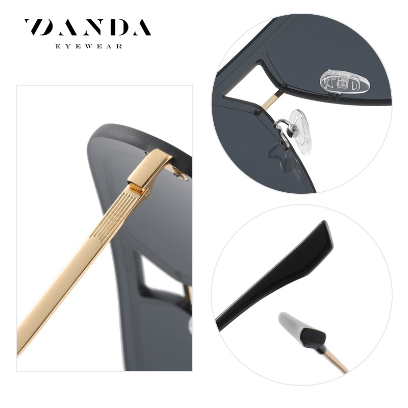 Nuevas gafas de sol transfronterizas JS8521 de los hombres de moda de una sola pieza sin marco gafas de sol al aire libre de conducción clásica Rana gafas