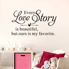 跨境新款英文牆貼畫love story客廳臥室創意可移裝飾畫 KS509