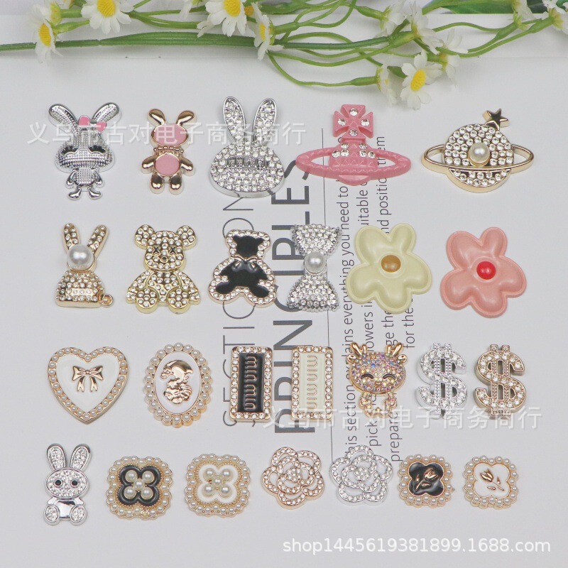 Diamond-encrusted resin accessories, DIY handmade hair ornaments, children's jewelry, craft items, shoe decorations, and phone case stickers