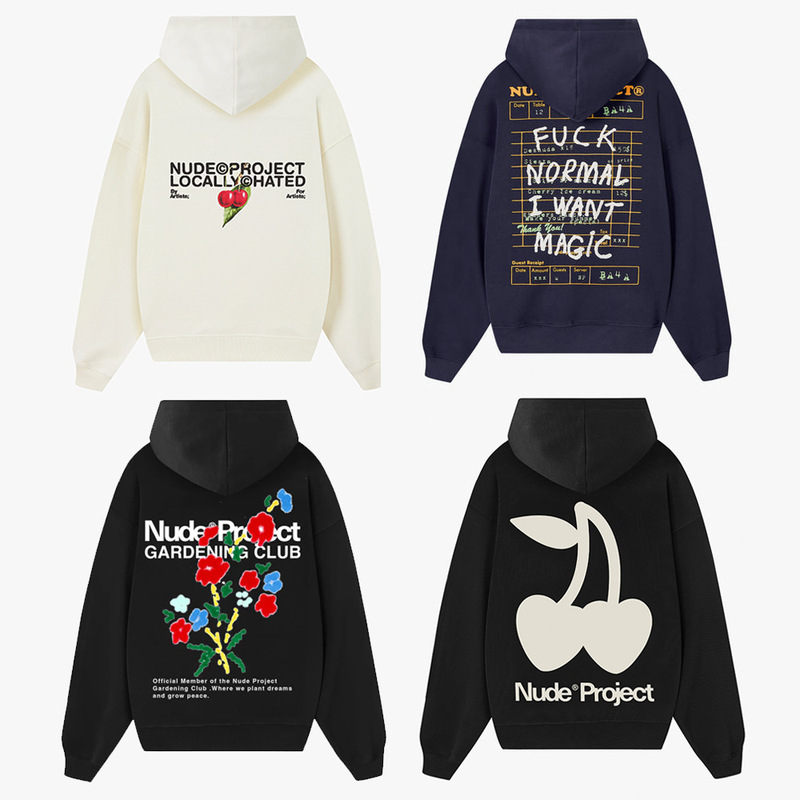 26FW Nudepro foreign trade cross-border trendy brand autumn and winter fleece hooded sweatshirt for men and women, loose-fitting top Hoodie