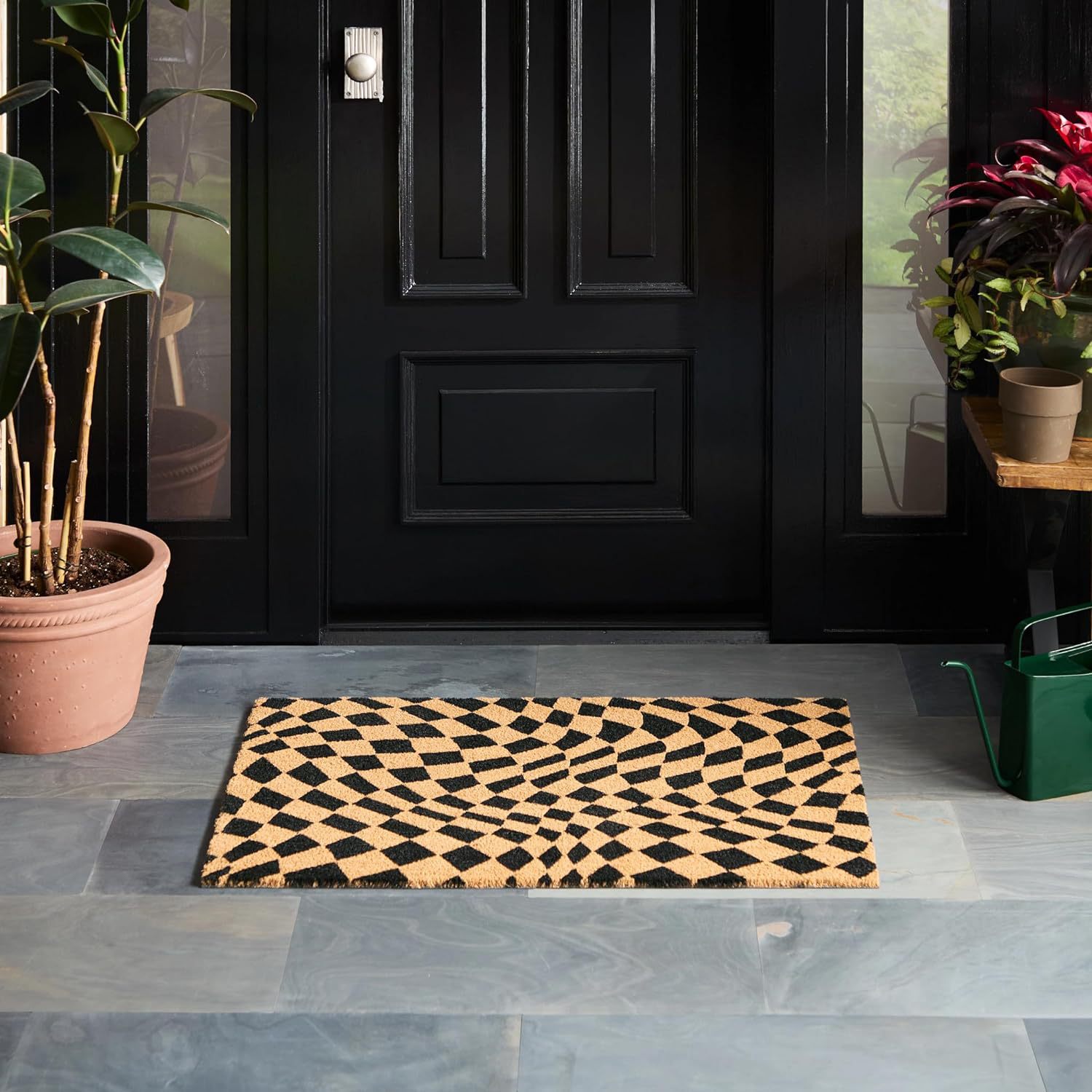 Grenziwwerschreidend Schachbrettmuster Kristall-Samt Entrée-Diermatt Hausentrée Dekorativ Buedemmatt op Lager Grousshandel_voghion.com