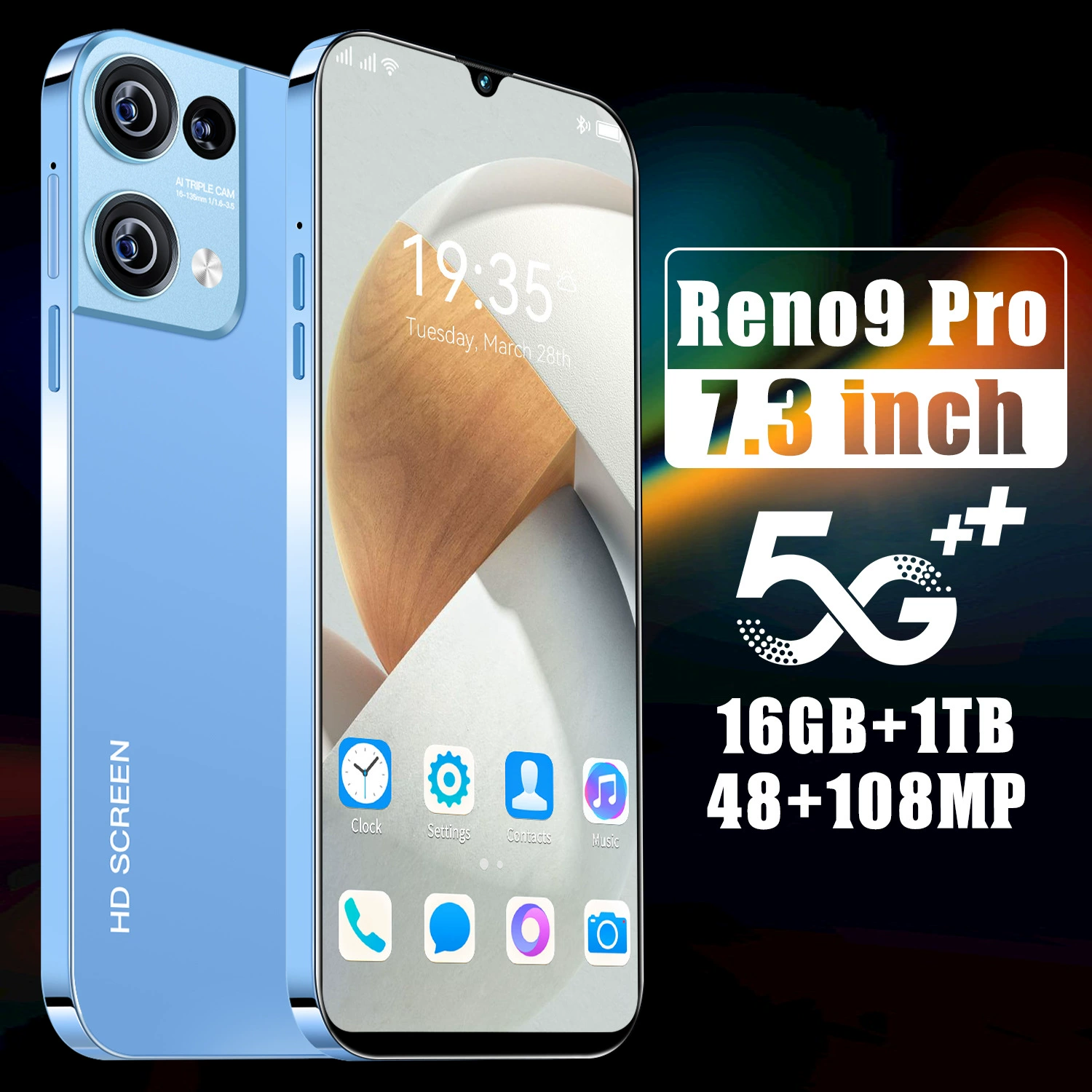Cross -border новый Reno9 Pro Android 7.3-дюймовый смартфон 16+1T все-в-одном заводская цена (взрывная модель)