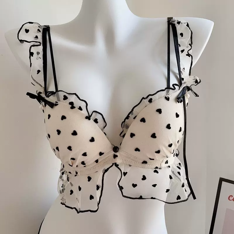 Cute push up bra, comfortable wireless bra, french style