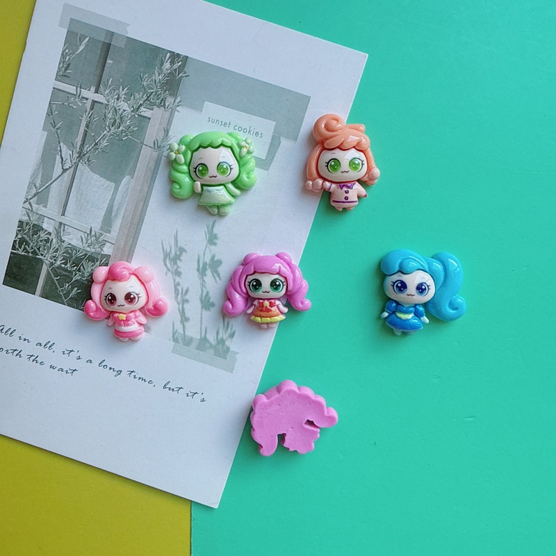 卡通可爱魔法少女 diy小饰品手工发夹手机壳文具贴片材料树脂配件|undefined