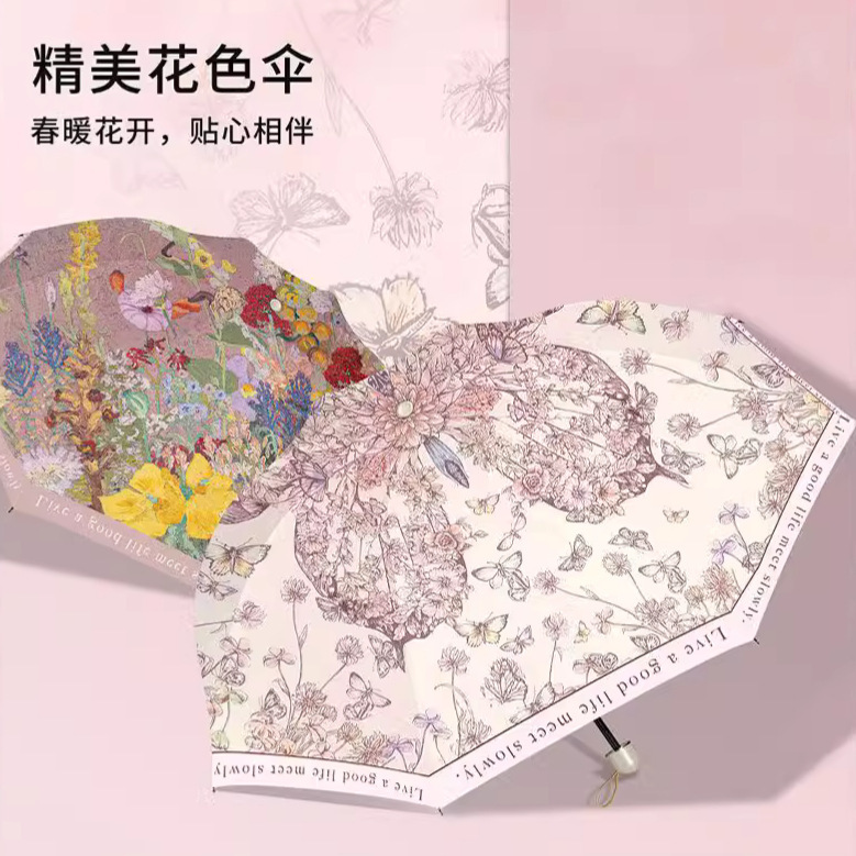 Sunscreen Flower Umbrella Ultraviolet Protection Increased Sun Protection Sunny Umbrella Sunny Umbrella Dual-Use Compact Portable Sun Umbrella Black Glue Sunscreen Flower Umbrella Ultraviolet Protection Increased Sun Protection Sunny Umbrella Sunny Umbrella Dual-Use Compact Portable Sun Umbrella Black Glue