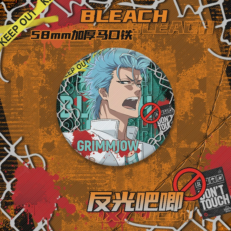 Бейдж-подвеска (Bleach) Куросаки Ичиго 58 мм светоотражающая аниме-булавка, HD печать