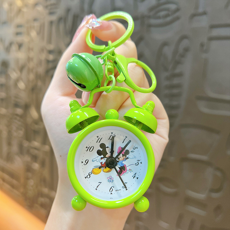 Creativo mini reloj de alarma llavero dibujos animados lindo coche pareja exquisita bolsa colgante pequeño regalo