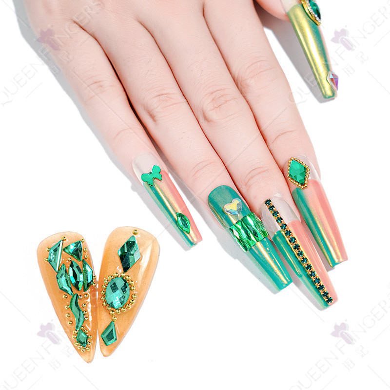 Accesorios de uñas de forma especial de diamante mezclado AB color mágico taladro de uñas plana diamante en forma especial DIY resina de uñas pegatinas de diamantes de imitación