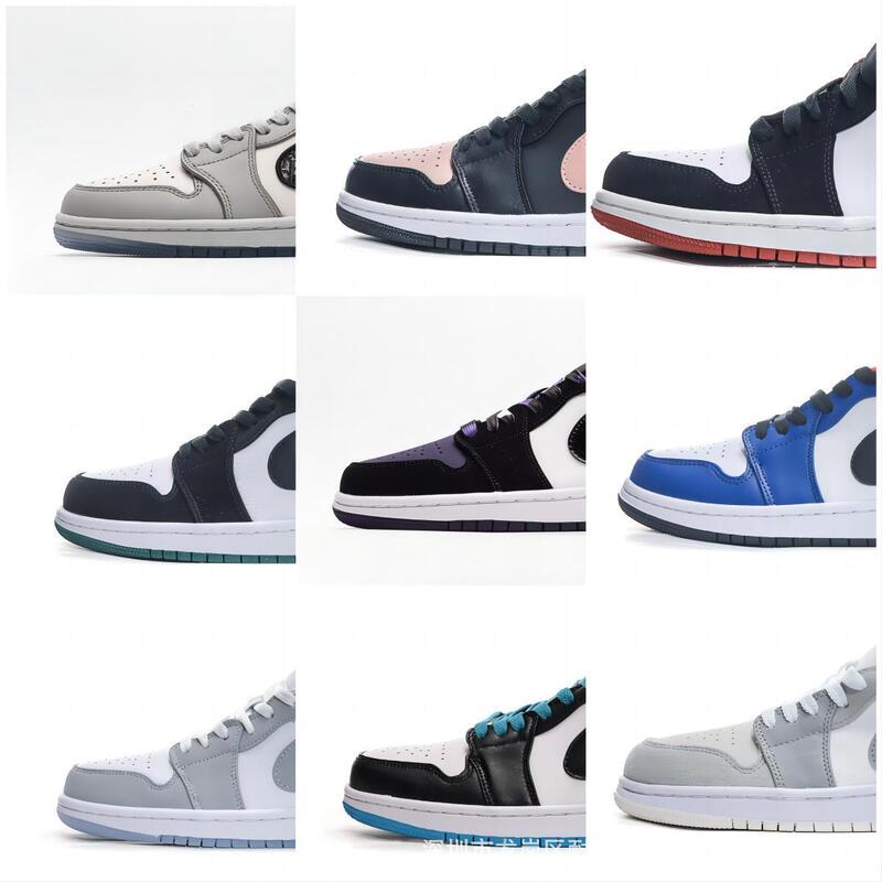Putian Shoes Pure Original aj1 Low Side Joe 1 Lightning Barb Shadow Grey North Carolina Blue Casual Basketball Shoes for Men and Women