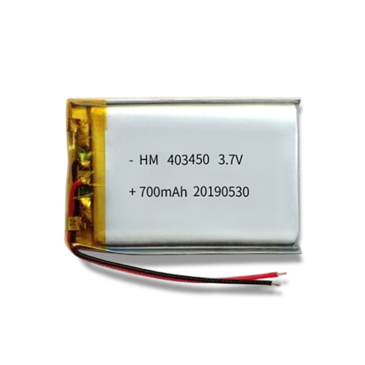 403450聚合物锂电池3.7V700mAh剃须刀USB帽子风扇扫码器充电电池