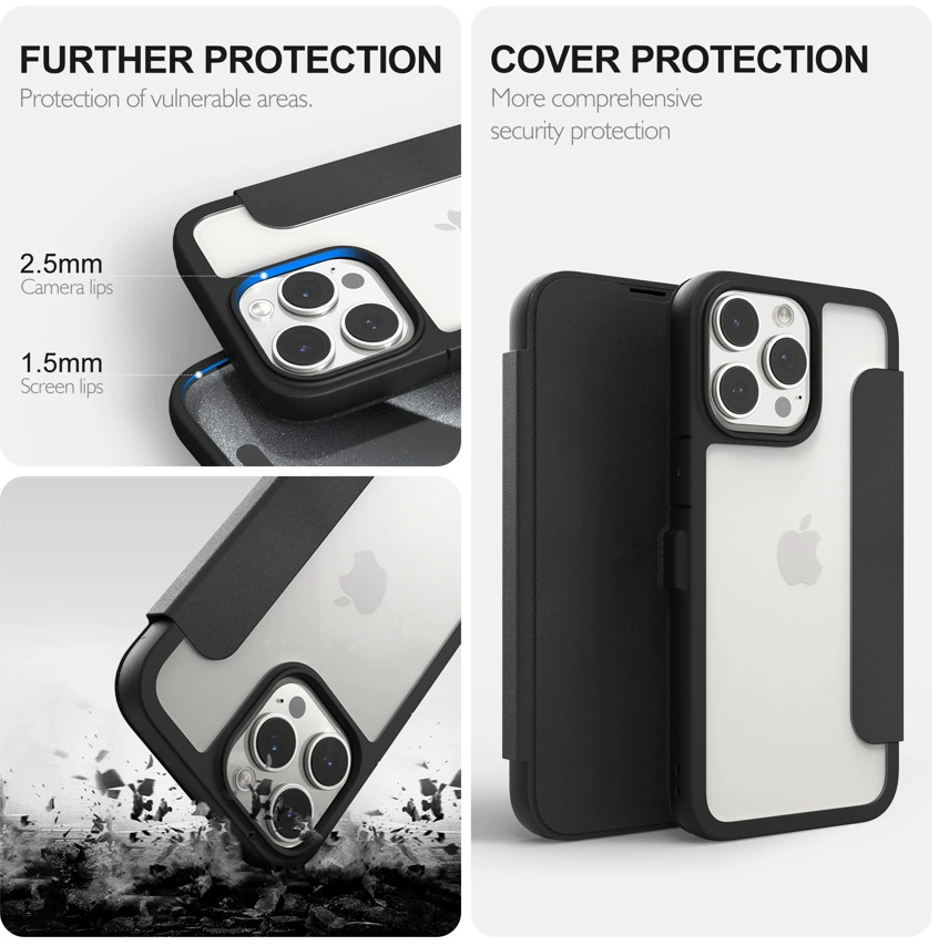 Совместимый складной защитный чехол, кошелек, чехол для телефона, iPhone, 16 Pro Max