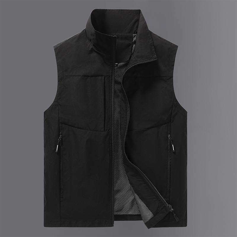 Verano montaña pesca al aire libre fotografía herramientas chaleco chaleco fino a prueba de viento chaleco de comercio exterior hombres multibolsillo personalizado