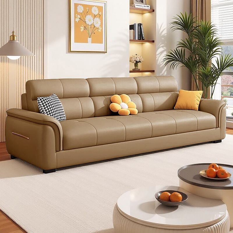 New Technology Fabric Sofa Living Room Small Apartment Straight Row Modern Simple Cat Claw Leather Apartment Rental House