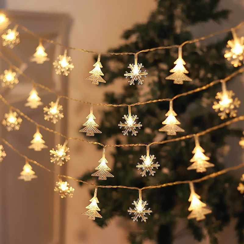 Factory LED Christmas decoration light string snowflake bell elk Christmas tree pendant atmosphere light solar light wholesale