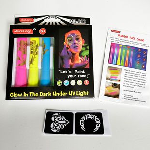 6-Color Luminous Face Paint Set Party Halloween Event Makeup Props DIY Washable Face Painting Crayon