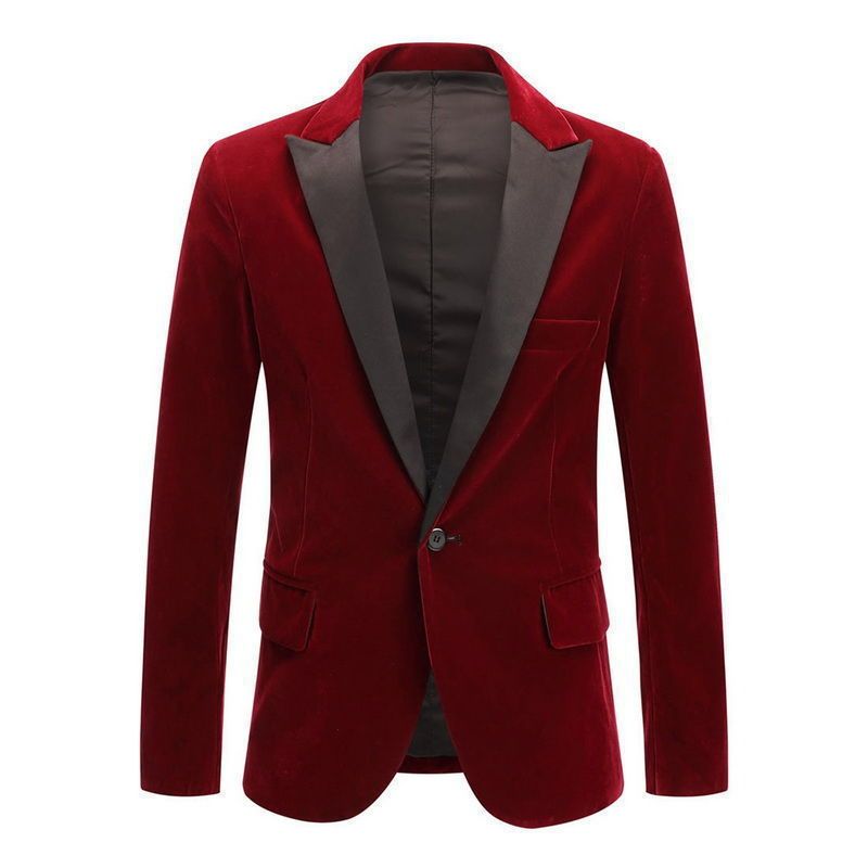 25 Men's Autumn and Winter Velvet Burgundy Fashion Casual Suit Jacket for Weddings, Grooms, and Singers 25 Men's Autumn and Winter Velvet Burgundy Fashion Casual Suit Jacket for Weddings, Grooms, and Singers
