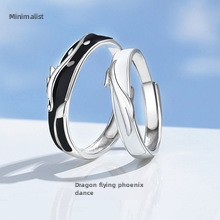 Bague de couple de style coréen pour hommes et femmes, paire de bagues de couple en argent sterling, bijoux de luxe, cadeau de Saint-Valentin_voghion.com