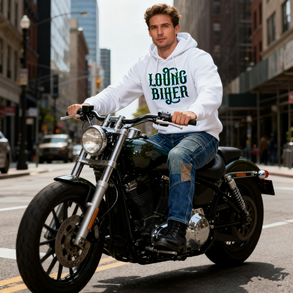 LOONG BIKER motocicleta ciclismo ropa motocicleta con capucha motocicleta suéter hombres y mujeres forrado de lana estiramiento otoño e invierno abrigo