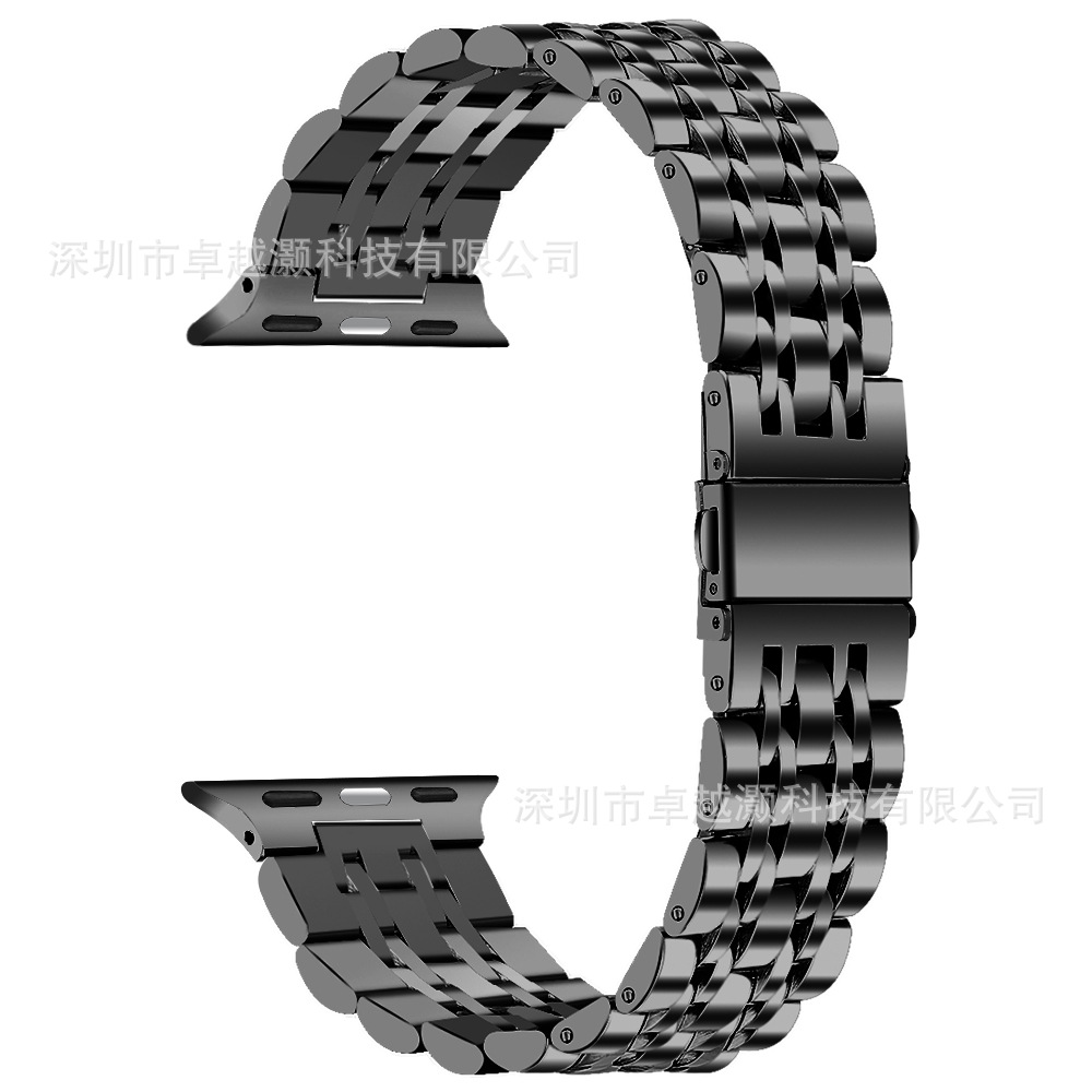 Suitable for Apple iWatch7/SE smart universal Apple stainless steel all-in-one seven-bead metal watch strap