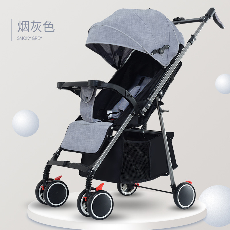 Cochecito de bebé portátil de dos vías de un clic plegable amortiguador 0 a 3 años de edad bebé excursión simple paraguas cochecito