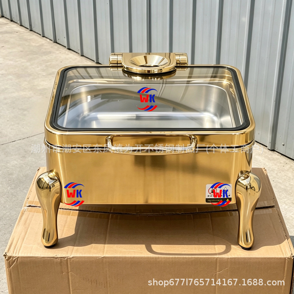 El horno de buffet comercial engrosa 304 horno de Buffy con patrón de martillo de acero inoxidable, horno de aislamiento térmico de hotel cuadrado rectangular