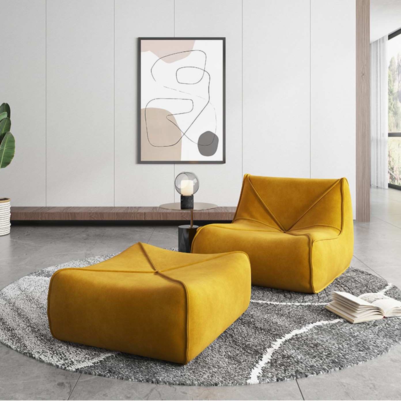 Sala de modelo de sofá de ocio para diseñadores de estudio creativo moderno y minimalista italiano nórdico image 17